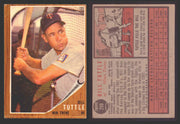 1962 Topps Baseball Trading Card You Pick Singles #200-#299 VG/EX #	298 Bill Tuttle - Minnesota Twins  - TvMovieCards.com
