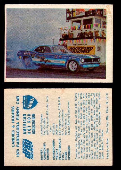 AHRA Official Drag Champs 1971 Fleer Vintage Trading Cards You Pick Singles 29   Candies & Hughes                                 1970 Barracuda Funny Car  - TvMovieCards.com