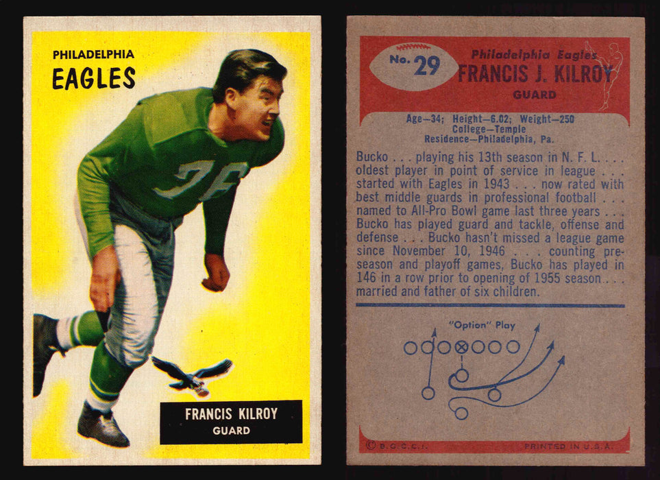1955 Bowman Football Trading Card You Pick Singles #1-#160 VG/EX #29 Bucko Kilroy  - TvMovieCards.com