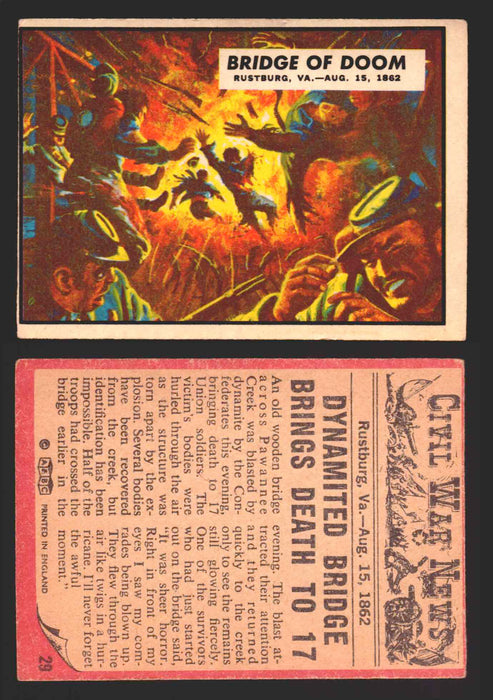 Civil War News Vintage Trading Cards A&BC Gum You Pick Singles #1-88 1965 29   Bridge of Doom  - TvMovieCards.com