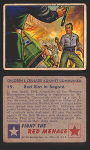 1951 Red Menace Vintage Trading Cards #1-48 You Pick Singles Bowman Gum 29   Red Riot in Bogota  - TvMovieCards.com