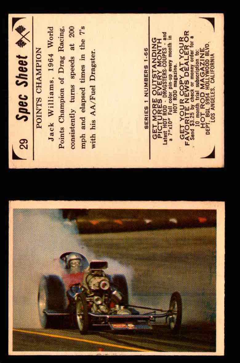 1965 Donruss Spec Sheet Vintage Hot Rods Trading Cards You Pick Singles #1-66 #29  - TvMovieCards.com