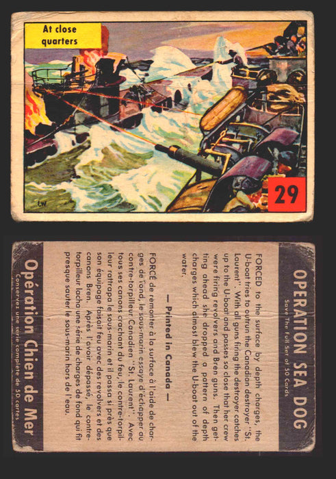 1954 Parkhurst Operation Sea Dogs You Pick Single Trading Cards #1-50 V339-9 29 At Close Quarters  - TvMovieCards.com