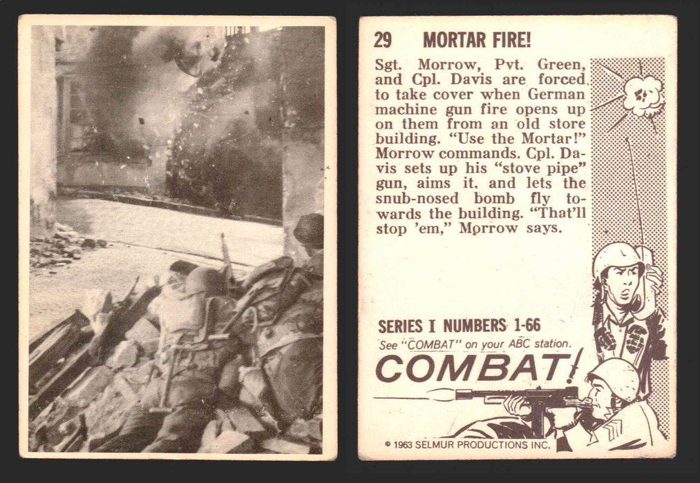 1963 Combat Series I Donruss Selmur Vintage Card You Pick Singles #1-66 29   Mortar Fire!  - TvMovieCards.com