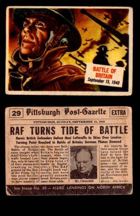 1954 Scoop Newspaper Series 1 Topps Vintage Trading Cards You Pick Singles #1-78 29   Battle of Britain  - TvMovieCards.com