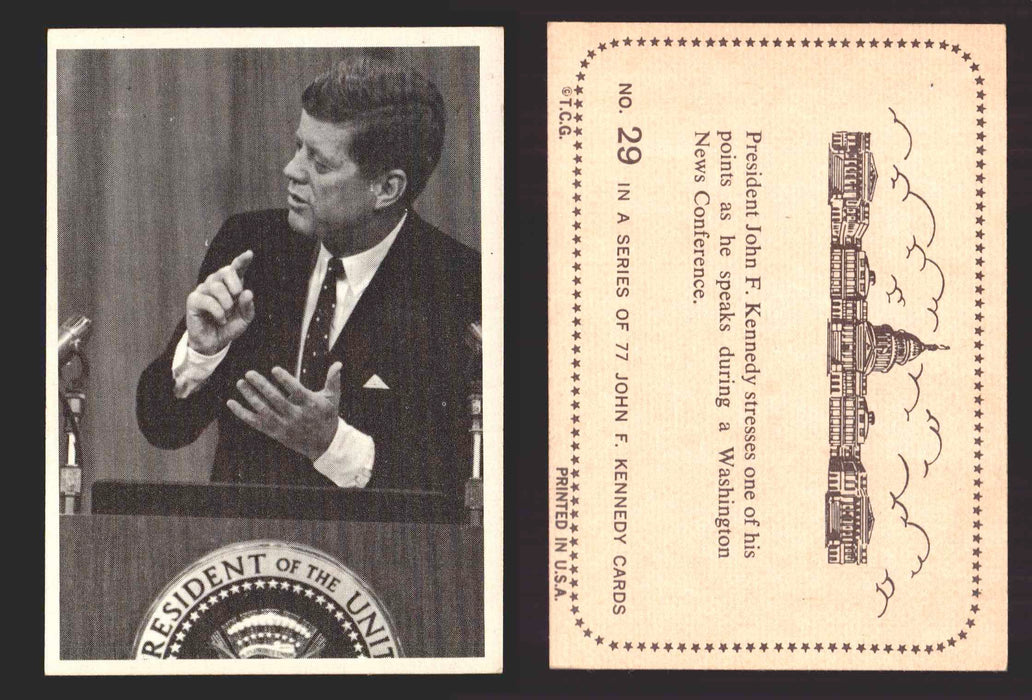1964 The Story of John F. Kennedy JFK Topps Trading Card You Pick Singles #1-77 #29  - TvMovieCards.com