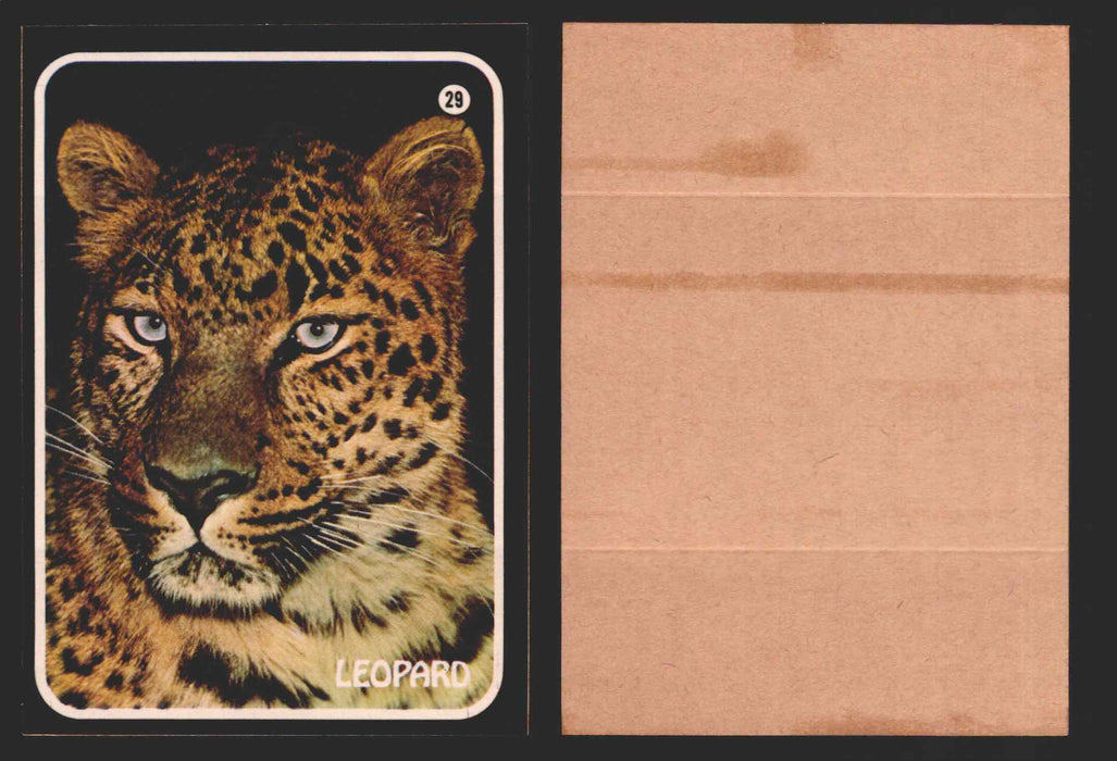 Zoo's Who Topps Animal Sticker Trading Cards You Pick Singles #1-40 1975 #29 Leopard  - TvMovieCards.com