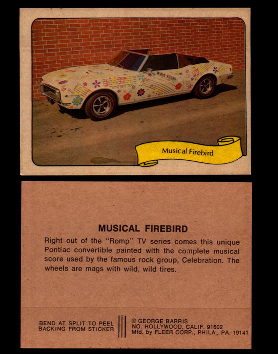 Kustom Cars - Series 2 George Barris 1975 Fleer Sticker Vintage Cards You Pick S #29 Musical Firebird  - TvMovieCards.com