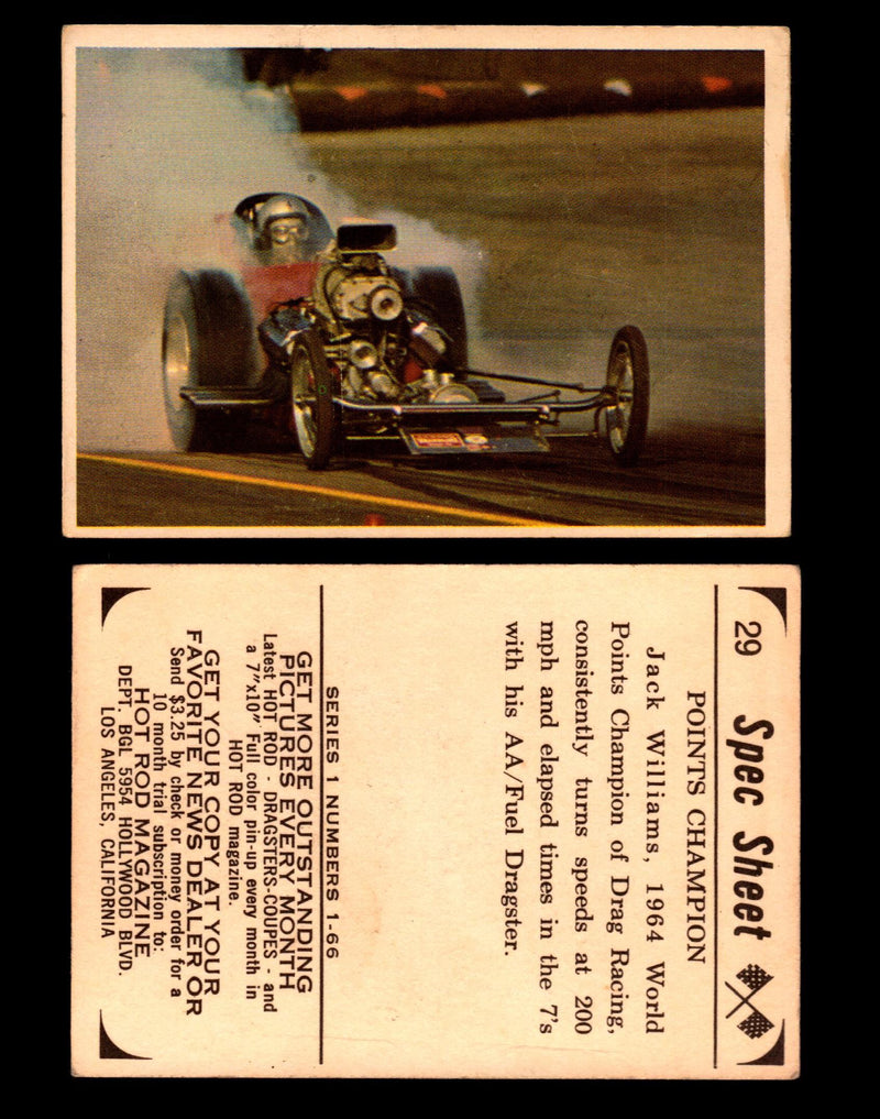 1965 Donruss Spec Sheet Vintage Hot Rods Trading Cards You Pick Singles #1-66   - TvMovieCards.com