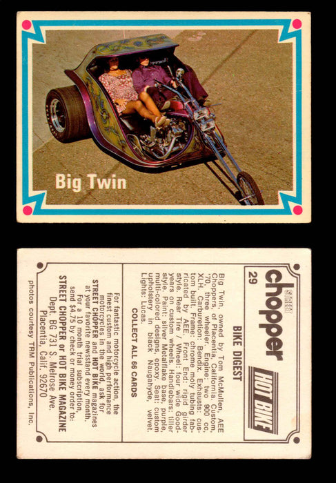 1972 Street Choppers & Hot Bikes Vintage Trading Card You Pick Singles #1-66 #29   Big Twin  - TvMovieCards.com