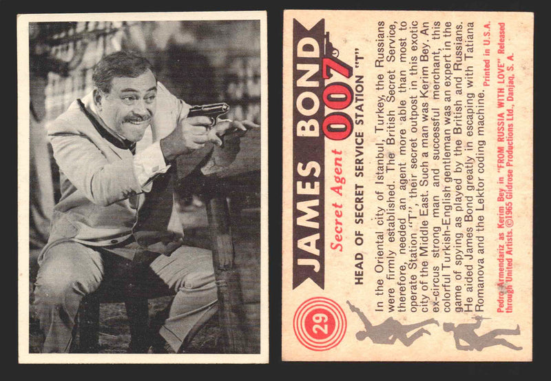 1965 James Bond 007 Glidrose Vintage Trading Cards You Pick Singles #1-66 29   Head Of Secret Service Station "T"  - TvMovieCards.com