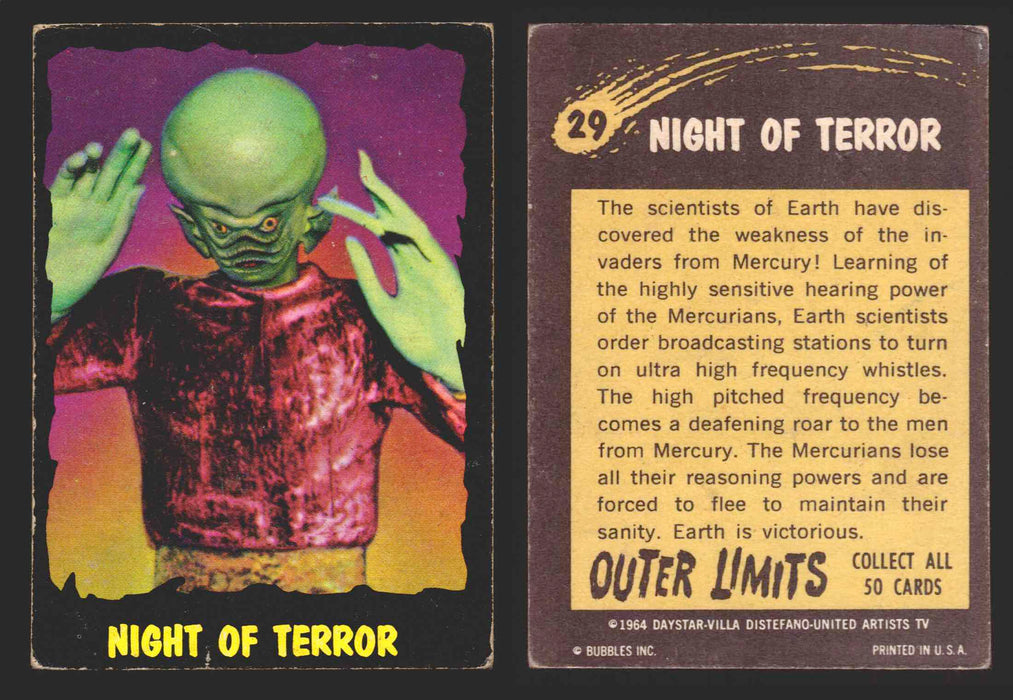 1964 Outer Limits Bubble Inc Vintage Trading Cards #1-50 You Pick Singles #29  - TvMovieCards.com