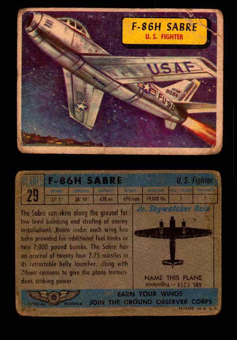 1957 Planes Series I Topps Vintage Card You Pick Singles #1-60 #29  - TvMovieCards.com