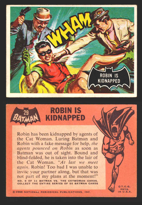 1966 Batman (Black Bat) Vintage Trading Card You Pick Singles #1-55 #	 29   Robin Is Kidnapped  - TvMovieCards.com