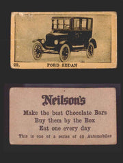 1920s Neilson's Chocolate Automobile Vintage Trading Cards U Pick Singles #1-40 #29 Ford Sedan  - TvMovieCards.com