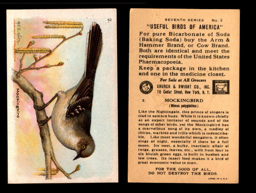 Birds - Useful Birds of America 7th Series You Pick Singles Church & Dwight J-9 #2 Mockingbird  - TvMovieCards.com