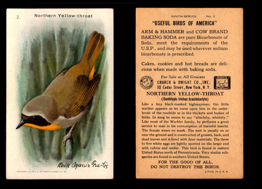 Birds - Useful Birds of America 9th Series You Pick Singles Church & Dwight J-9 #2 Yellow-throat  - TvMovieCards.com