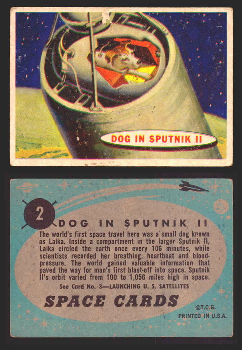 1957 Space Cards Topps Vintage Trading Cards #1-88 You Pick Singles 2   Dog in Sputnik II  - TvMovieCards.com