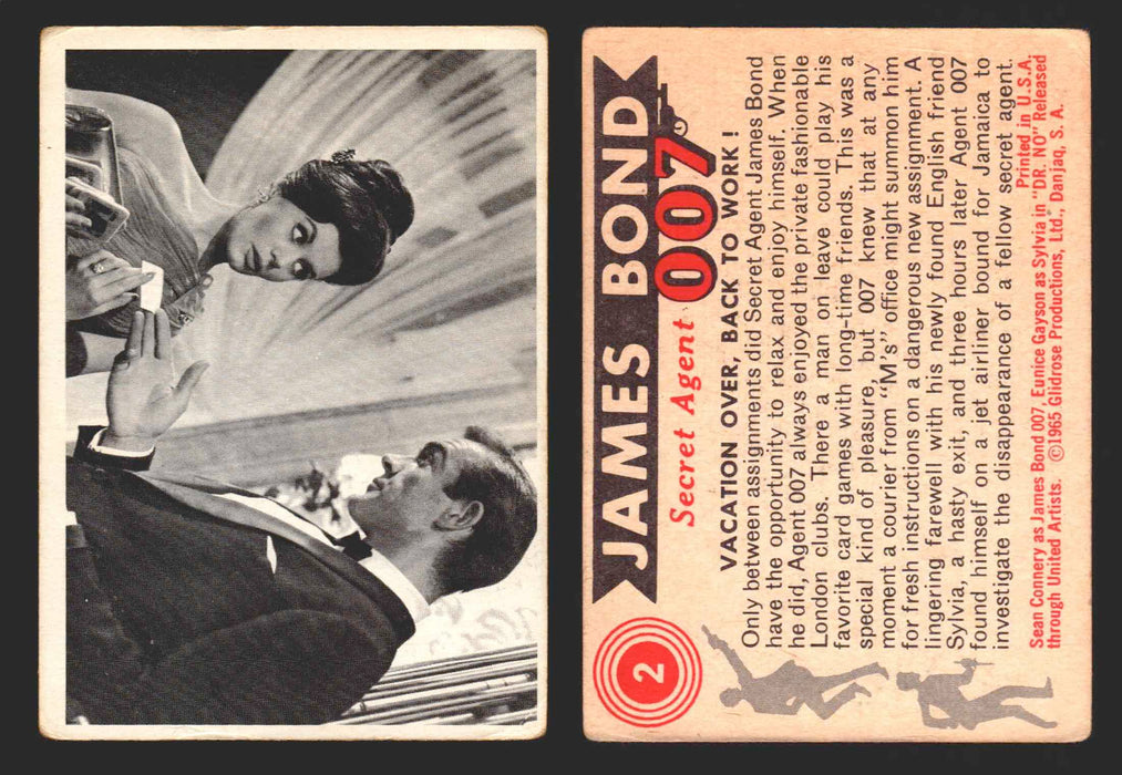 1965 James Bond 007 Glidrose Vintage Trading Cards You Pick Singles #1-66 2   Vacation Over Back To Work  - TvMovieCards.com