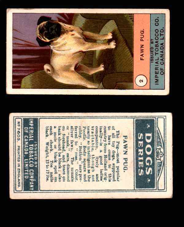 1924 Dogs Series Imperial Tobacco Vintage Trading Cards U Pick Singles #1-24 #2 Pawn Pug  - TvMovieCards.com