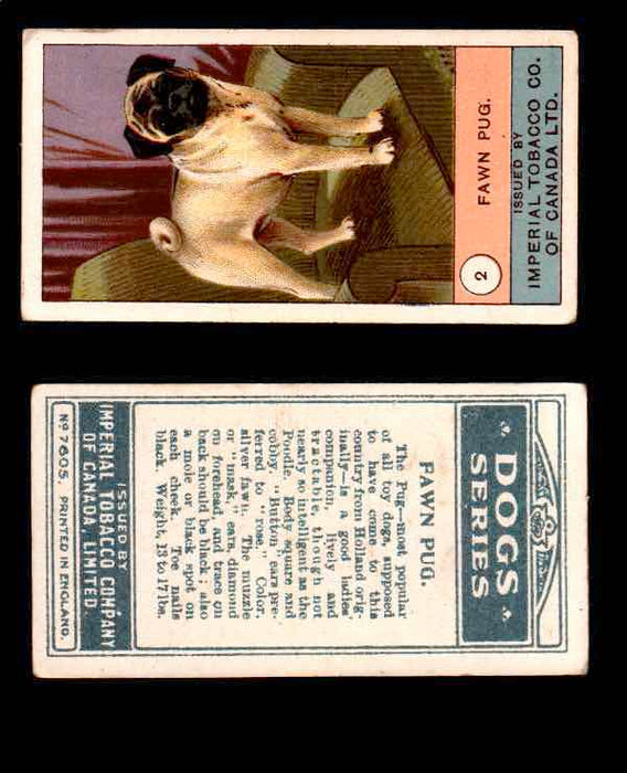 1924 Dogs Series Imperial Tobacco Vintage Trading Cards U Pick Singles #1-24 #2 Pawn Pug  - TvMovieCards.com