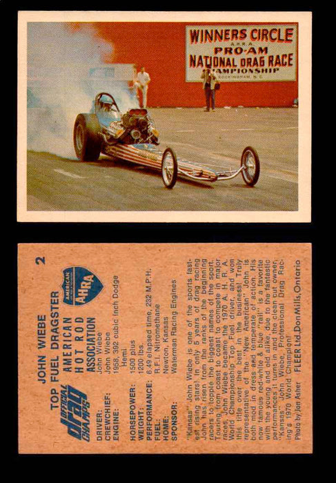 AHRA Official Drag Champs 1971 Fleer Canada Trading Cards You Pick Singles #1-63 2   John Wiebe                                       Top Fuel Dragster  - TvMovieCards.com