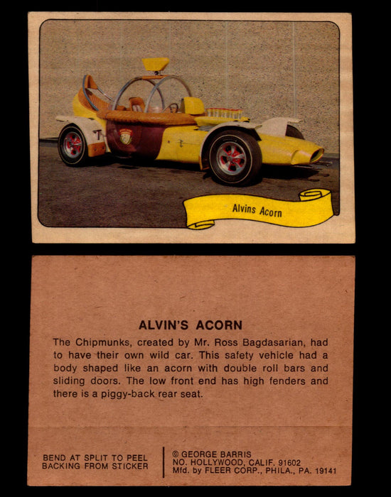 Kustom Cars - Series 1 George Barris 1975 Fleer Sticker Vintage Cards You Pick S #2 Alvins Acorn  - TvMovieCards.com