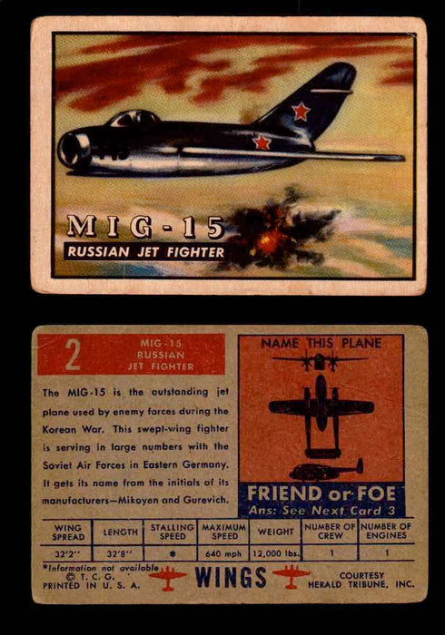 1952 Wings Topps TCG Vintage Trading Cards You Pick Singles #1-100 #2  - TvMovieCards.com