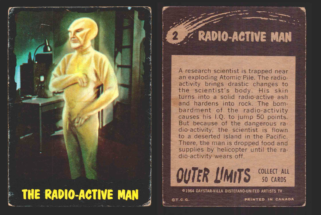 1964 Outer Limits Vintage Trading Cards #1-50 You Pick Singles O-Pee-Chee OPC 2   The Radio-Active Man  - TvMovieCards.com