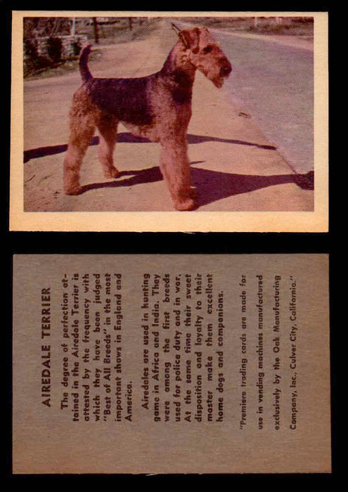 1957 Dogs Premiere Oak Man. R-724-4 Vintage Trading Cards You Pick Singles #1-42 #2 Airedale Terrier  - TvMovieCards.com