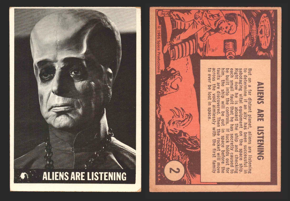 1966 Lost In Space Topps Vintage Trading Card #1-55 You Pick Singles #	  2   Aliens Are Listening  - TvMovieCards.com
