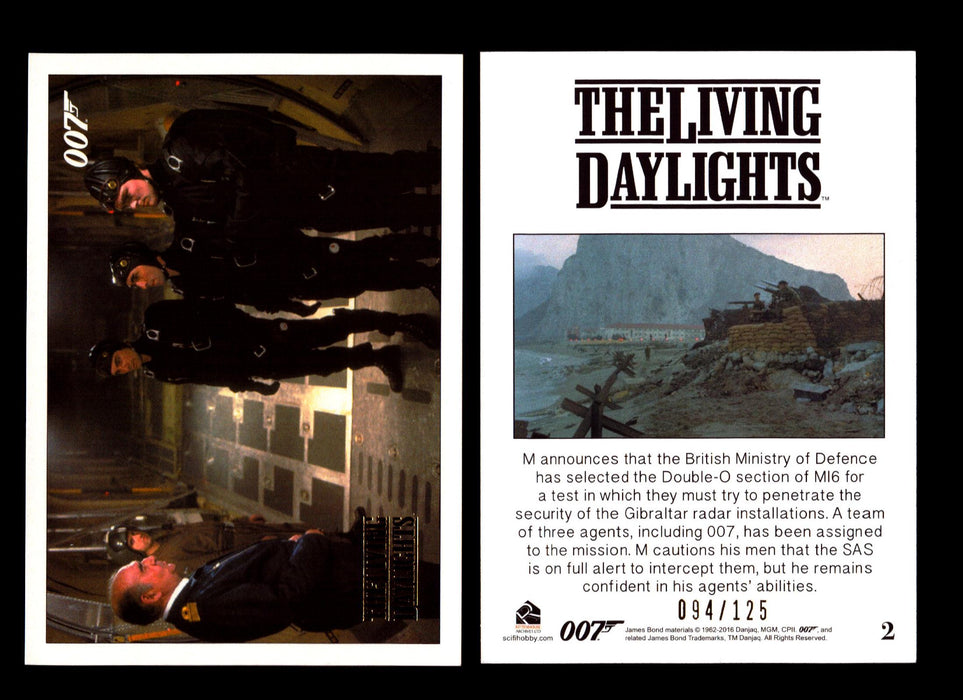 James Bond Archives The Living Daylights Gold Parallel Card You Pick Single 1-55 #2  - TvMovieCards.com