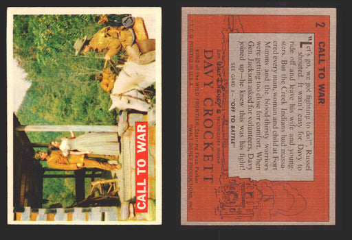 Davy Crockett Series 1 1956 Walt Disney Topps Vintage Trading Cards You Pick Sin 2   Call to War  - TvMovieCards.com