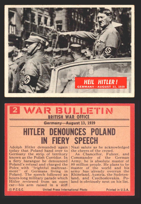 1965 War Bulletin Philadelphia Gum Vintage Trading Cards You Pick Singles #1-88 2   Heil Hitler!  - TvMovieCards.com