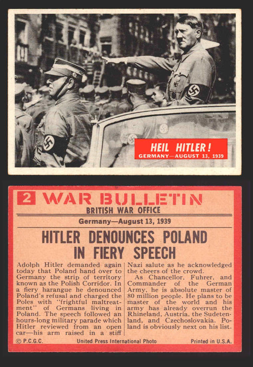1965 War Bulletin Philadelphia Gum Vintage Trading Cards You Pick Singles #1-88 2   Heil Hitler!  - TvMovieCards.com