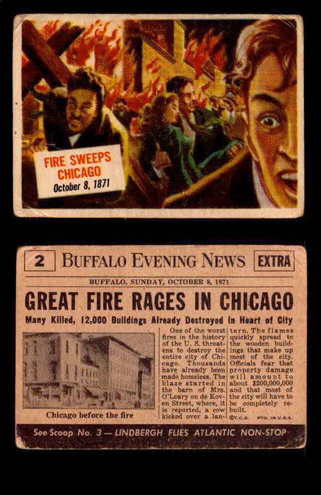 1954 Scoop Newspaper Series 1 Topps Vintage Trading Cards You Pick Singles #1-78 2   Fire Sweeps Chicago  - TvMovieCards.com