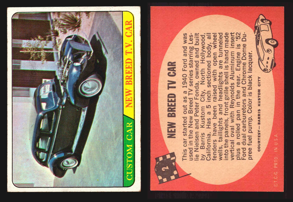 Hot Rods Topps 1968 George Barris Vintage Trading Cards #1-66 You Pick Singles #2 New Breed TV Car  - TvMovieCards.com