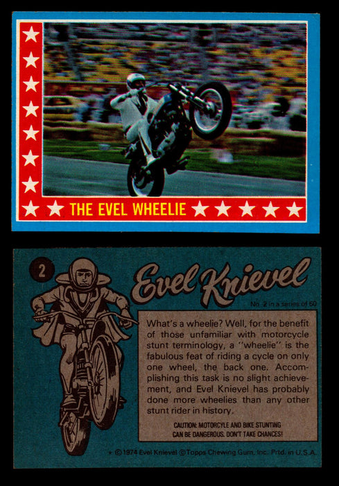 Evel Knievel Topps 1974 Vintage Trading Cards You Pick Singles #1-60 #2  - TvMovieCards.com