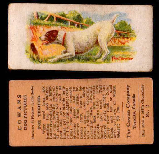 1929 V13 Cowans Dog Pictures Vintage Trading Cards You Pick Singles #1-24 #2 Fox Terrier  - TvMovieCards.com
