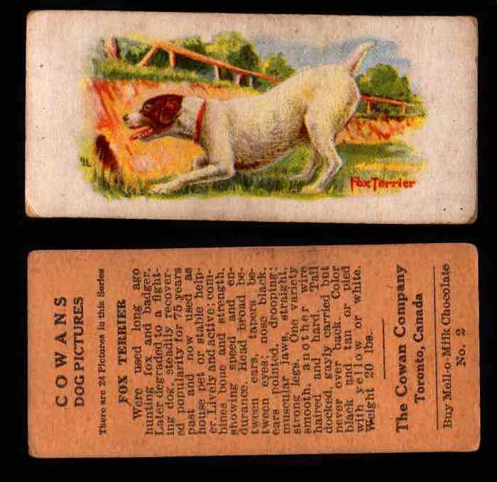 1929 V13 Cowans Dog Pictures Vintage Trading Cards You Pick Singles #1-24 #2 Fox Terrier  - TvMovieCards.com