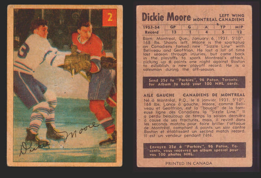 1954-1955 Parkhurst Hockey Dickie Moore #5 Montreal Canadiens Trading Card G/VG   - TvMovieCards.com