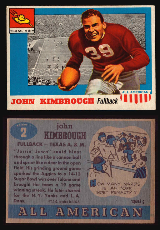 1955 Topps All American Football Trading Card You Pick Singles #1-#100 VG/EX #	2	John Kimbrough  - TvMovieCards.com