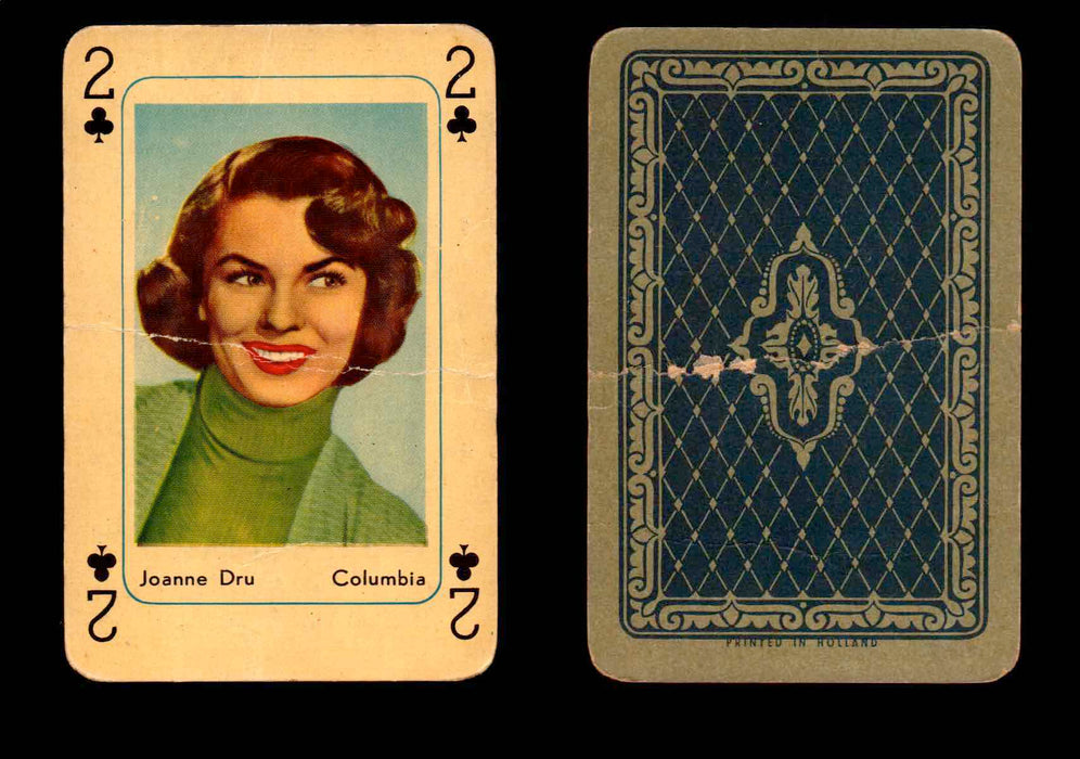 Vintage Hollywood Movie Stars Playing Cards You Pick Singles 2 - Clover - Joanne Dru  - TvMovieCards.com