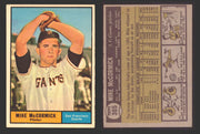1961 Topps Baseball Trading Card You Pick Singles #300-#399 VG/EX #	305 Mike McCormick - San Francisco Giants  - TvMovieCards.com