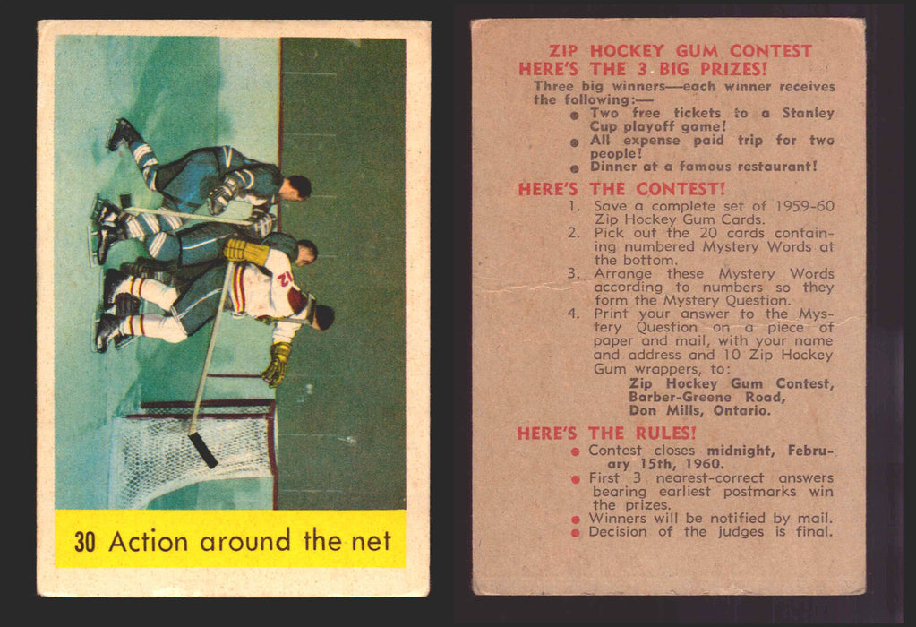 1958-1959 Parkhurst Hockey Action Around The Net #30 Maple Leafs Trading Card   - TvMovieCards.com