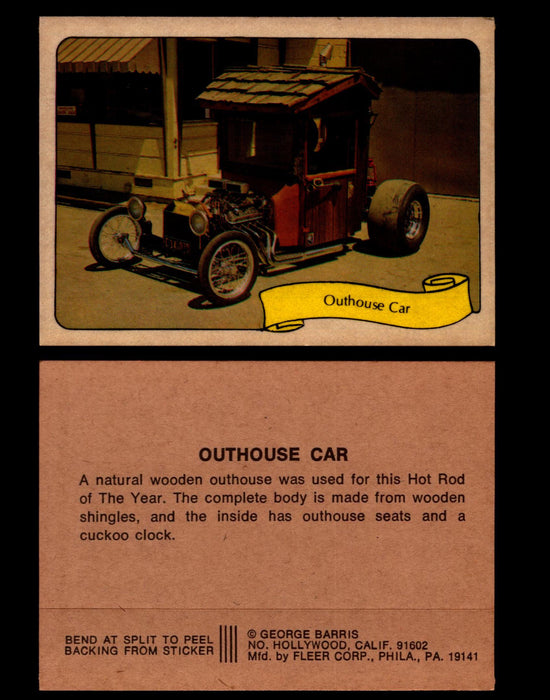 Kustom Cars - Series 2 George Barris 1975 Fleer Sticker Vintage Cards You Pick S #30 Outhouse Car  - TvMovieCards.com