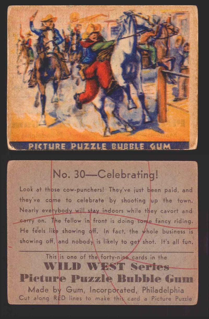 Wild West Series Vintage Trading Card You Pick Singles #1-#49 Gum Inc. 1933 30   Celebrating  - TvMovieCards.com