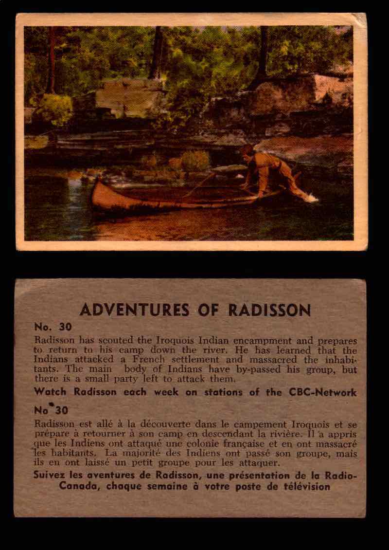 1957 Adventures of Radisson (Tomahawk) TV Vintage Card You Pick Singles #1-50 #30  - TvMovieCards.com