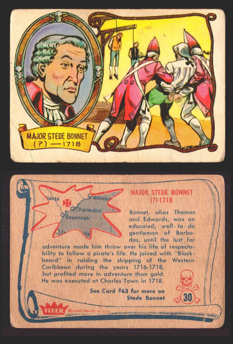1961 Pirates Bold Vintage Trading Cards You Pick Singles #1-#66 Fleer 30   Major Stede Bonnet  - TvMovieCards.com