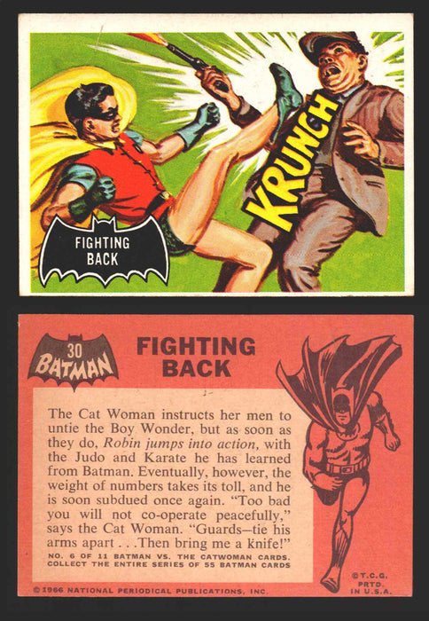 1966 Batman (Black Bat) Vintage Trading Card You Pick Singles #1-55 #	 30   Fighting Back  - TvMovieCards.com